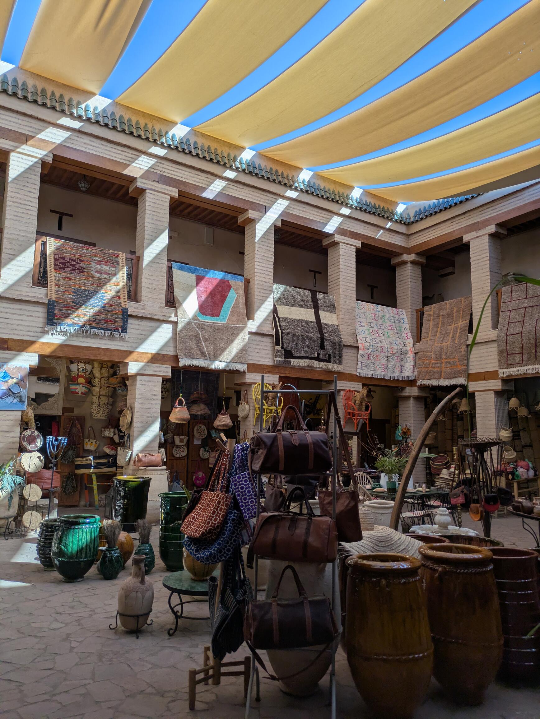 Marrakech market stalls